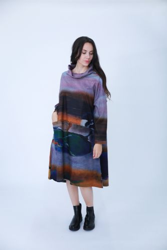 Artistic Abstract Print Dress